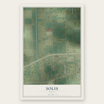 Solis, Texas map print, the full design