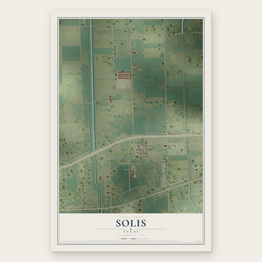 Solis, Texas map print, the full design