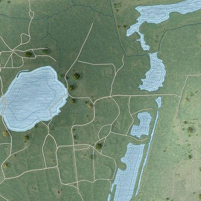 Second close-up of the map of Sour Lake, Texas print showing more streets and buildings