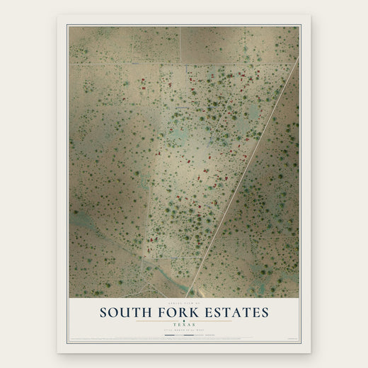 South Fork Estates, Texas map print, the full design