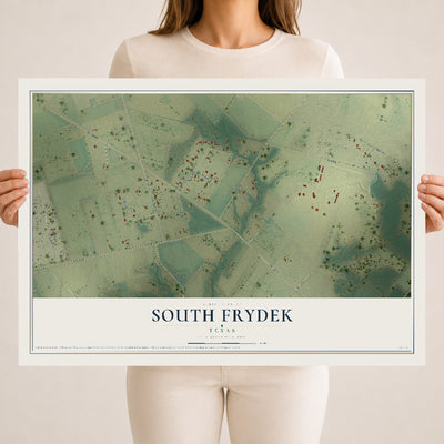 Map of South Frydek, Texas, 18 x 24 inch unframed archival matte print