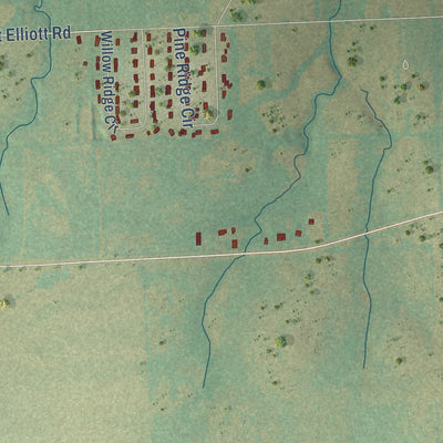 Second close-up of the map of Southmayd, Texas print showing more streets and buildings