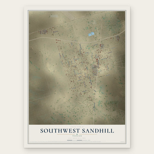 Southwest Sandhill, Texas map print, the full design