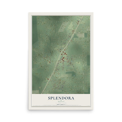 Map of Splendora, Texas, 12 x 18 inch unframed archival matte print