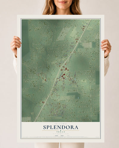 Map of Splendora, Texas, 24 x 36 inch unframed archival matte print