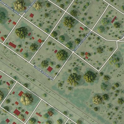 Close-up of the map of Spofford, Texas print showing street and building detail