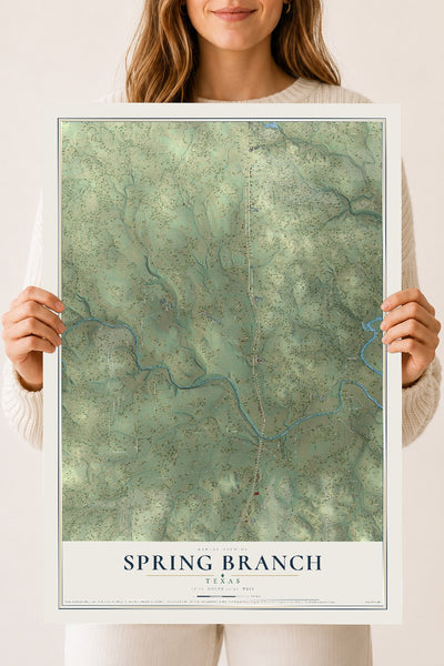 Map of Spring Branch, Texas, 18 x 24 inch unframed archival matte print