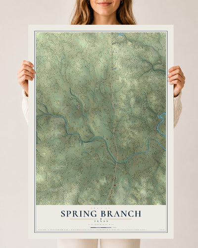 Map of Spring Branch, Texas, 24 x 36 inch unframed archival matte print