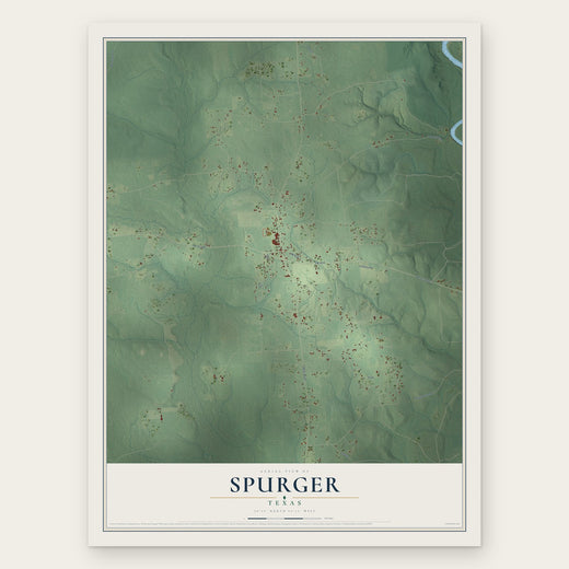 Spurger, Texas map print, the full design