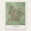 St. Johns, Texas map print, the full design