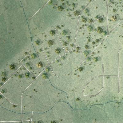 Second close-up of the map of Stagecoach, Texas print showing more streets and buildings