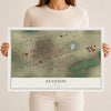 Map of Stanton, Texas, 12 x 18 inch unframed archival matte print