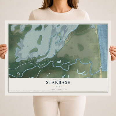 Map of Starbase, Texas, 18 x 24 inch unframed archival matte print