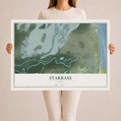 Map of Starbase, Texas, 24 x 36 inch unframed archival matte print