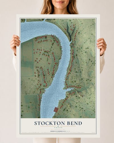 Map of Stockton Bend, Texas, 24 x 36 inch unframed archival matte print