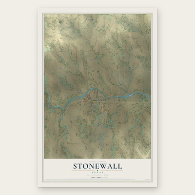 Stonewall, Texas map print, the full design