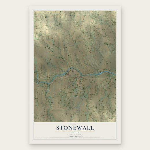 Stonewall, Texas map print, the full design