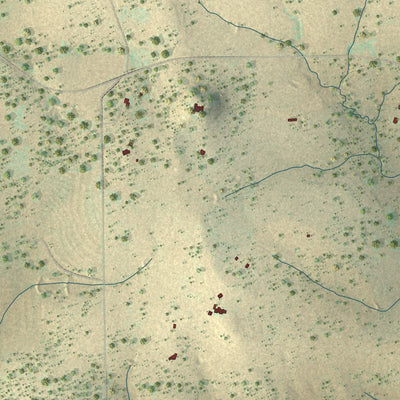 Close-up of the map of Stonewall, Texas print showing street and building detail