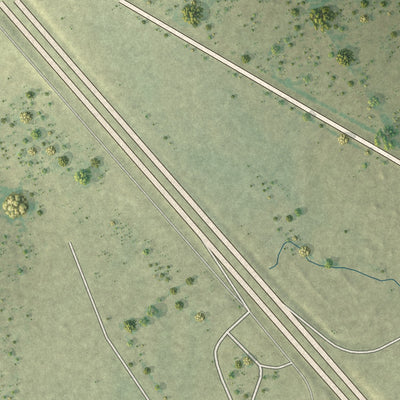 Second close-up of the map of Streetman, Texas print showing more streets and buildings