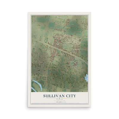 Map of Sullivan City, Texas, 12 x 18 inch unframed archival matte print