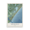 Map of Surfside Beach, Texas, 12 x 18 inch unframed archival matte print