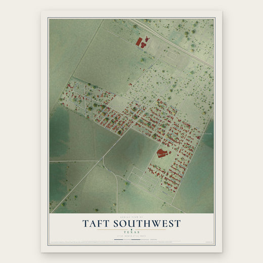 Taft Southwest, Texas map print, the full design