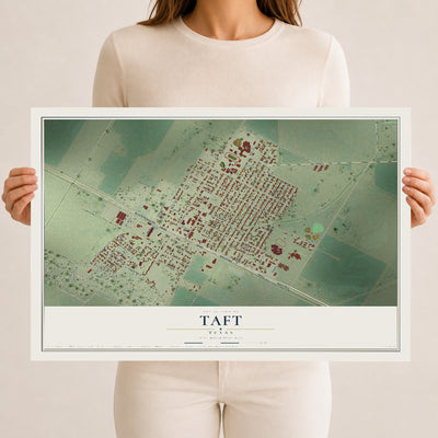 Map of Taft, Texas, 12 x 18 inch unframed archival matte print