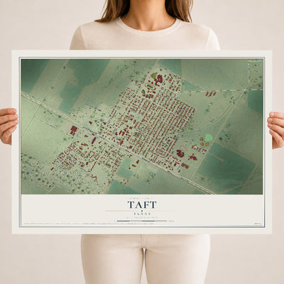 Map of Taft, Texas, 18 x 24 inch unframed archival matte print
