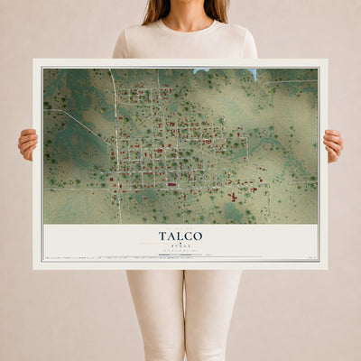 Map of Talco, Texas, 24 x 36 inch unframed archival matte print
