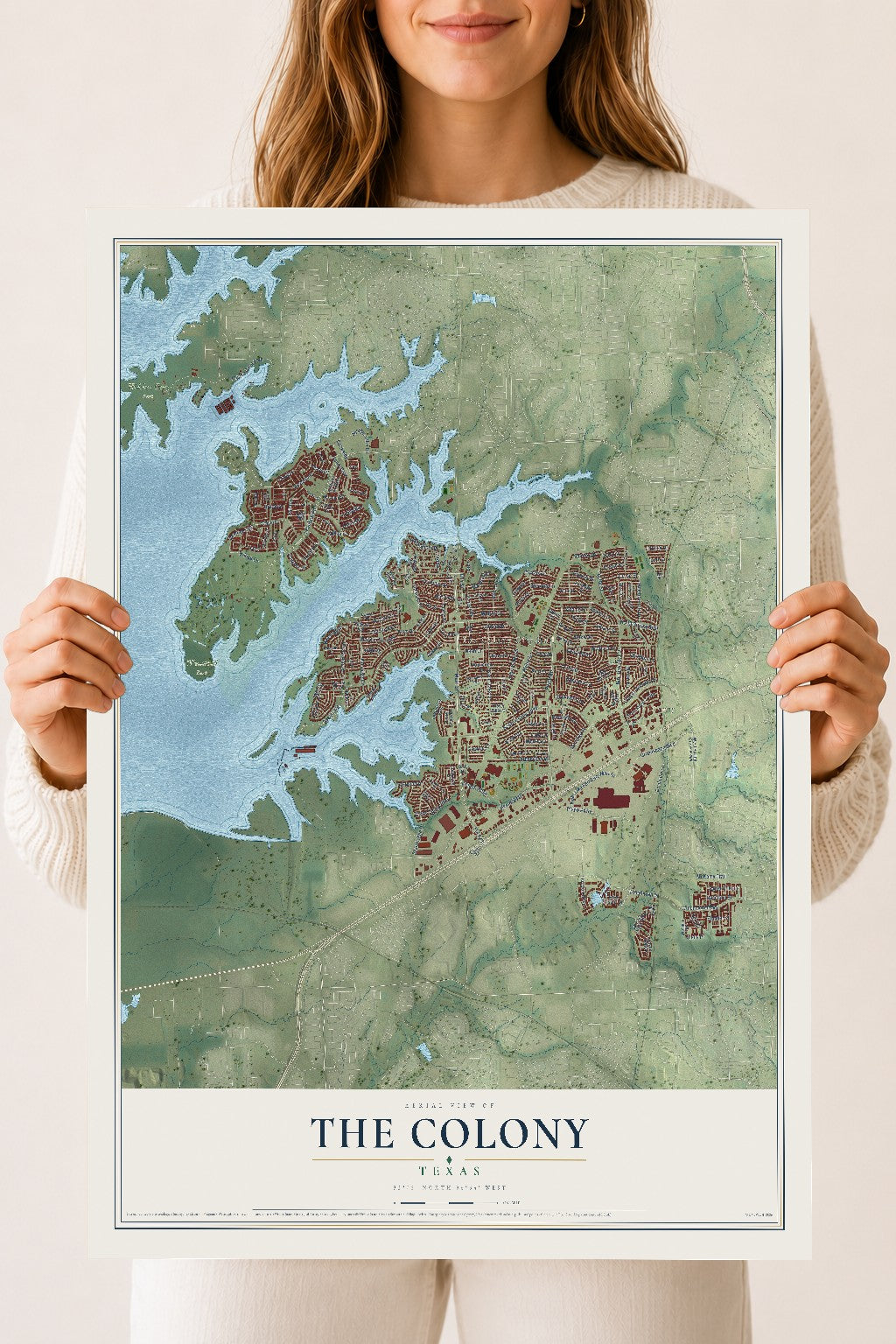 Map of The Colony, Texas, 18 x 24 inch unframed archival matte print