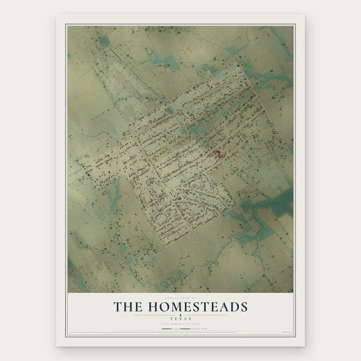 The Homesteads, Texas map print, the full design