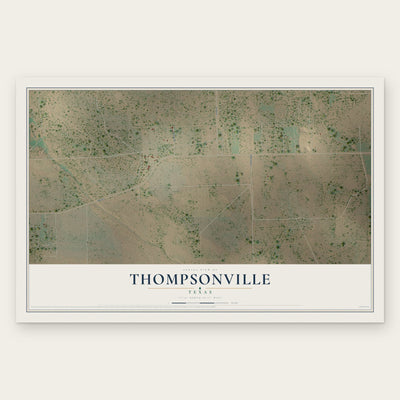 Thompsonville, Texas map print, the full design
