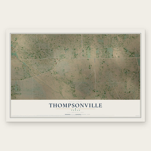 Thompsonville, Texas map print, the full design
