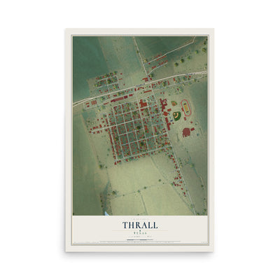 Map of Thrall, Texas, 12 x 18 inch unframed archival matte print