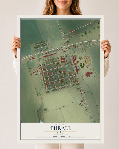 Map of Thrall, Texas, 24 x 36 inch unframed archival matte print