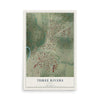 Map of Three Rivers, Texas, 12 x 18 inch unframed archival matte print