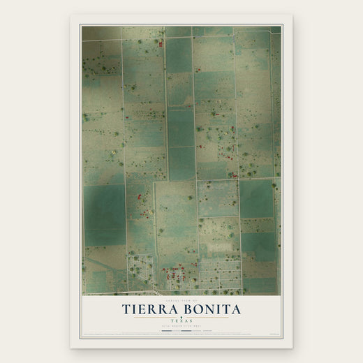 Tierra Bonita, Texas map print, the full design