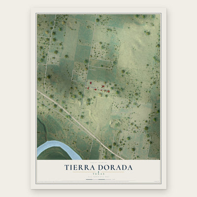 Tierra Dorada, Texas map print, the full design