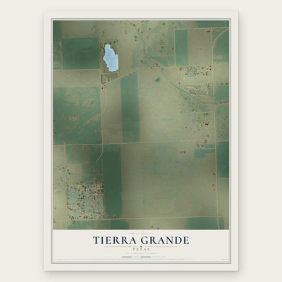 Tierra Grande, Texas map print, the full design