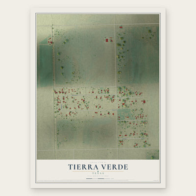 Tierra Verde, Texas map print, the full design