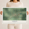 Map of Timpson, Texas, 12 x 18 inch unframed archival matte print
