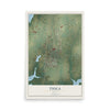 Map of Tioga, Texas, 12 x 18 inch unframed archival matte print