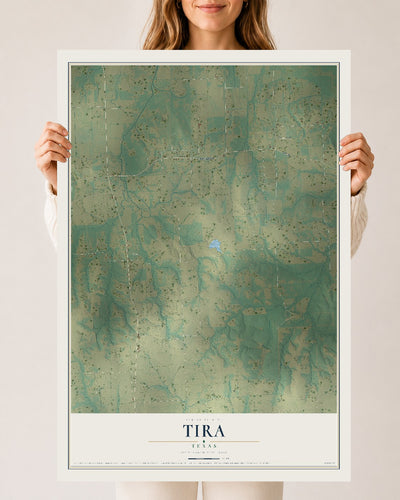 Map of Tira, Texas, 24 x 36 inch unframed archival matte print