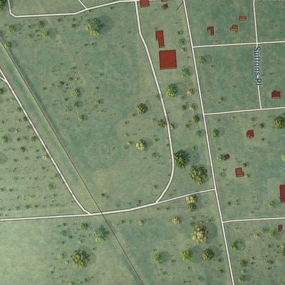 Second close-up of the map of Todd Mission, Texas print showing more streets and buildings