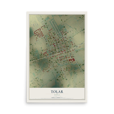Map of Tolar, Texas, 12 x 18 inch unframed archival matte print