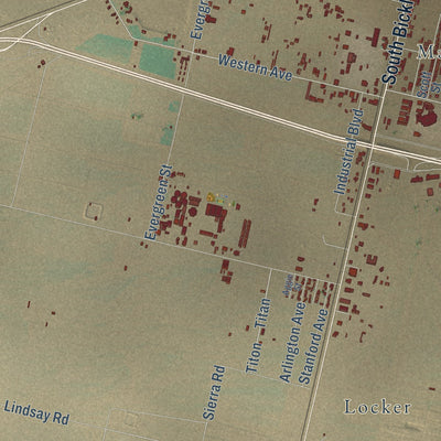 Second close-up of the map of the Town of Pecos, Texas print showing more streets and buildings