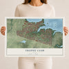 Map of Trophy Club, Texas, 12 x 18 inch unframed archival matte print