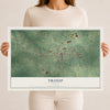 Map of Troup, Texas, 12 x 18 inch unframed archival matte print