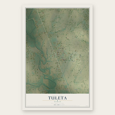 Tuleta, Texas map print, the full design