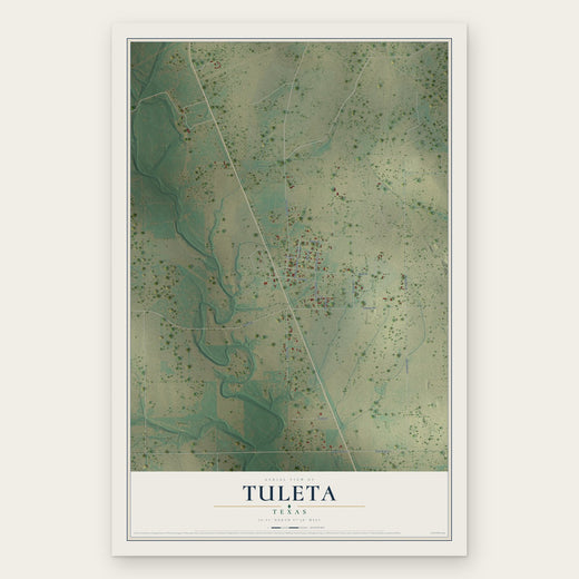 Tuleta, Texas map print, the full design
